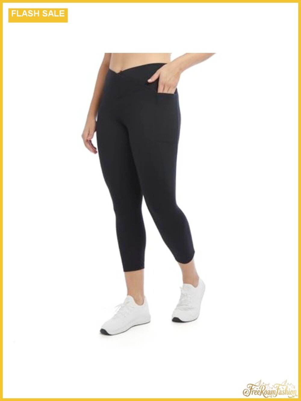Danskin Endurance Crossover Waist Crop Leggings w/ Pockets